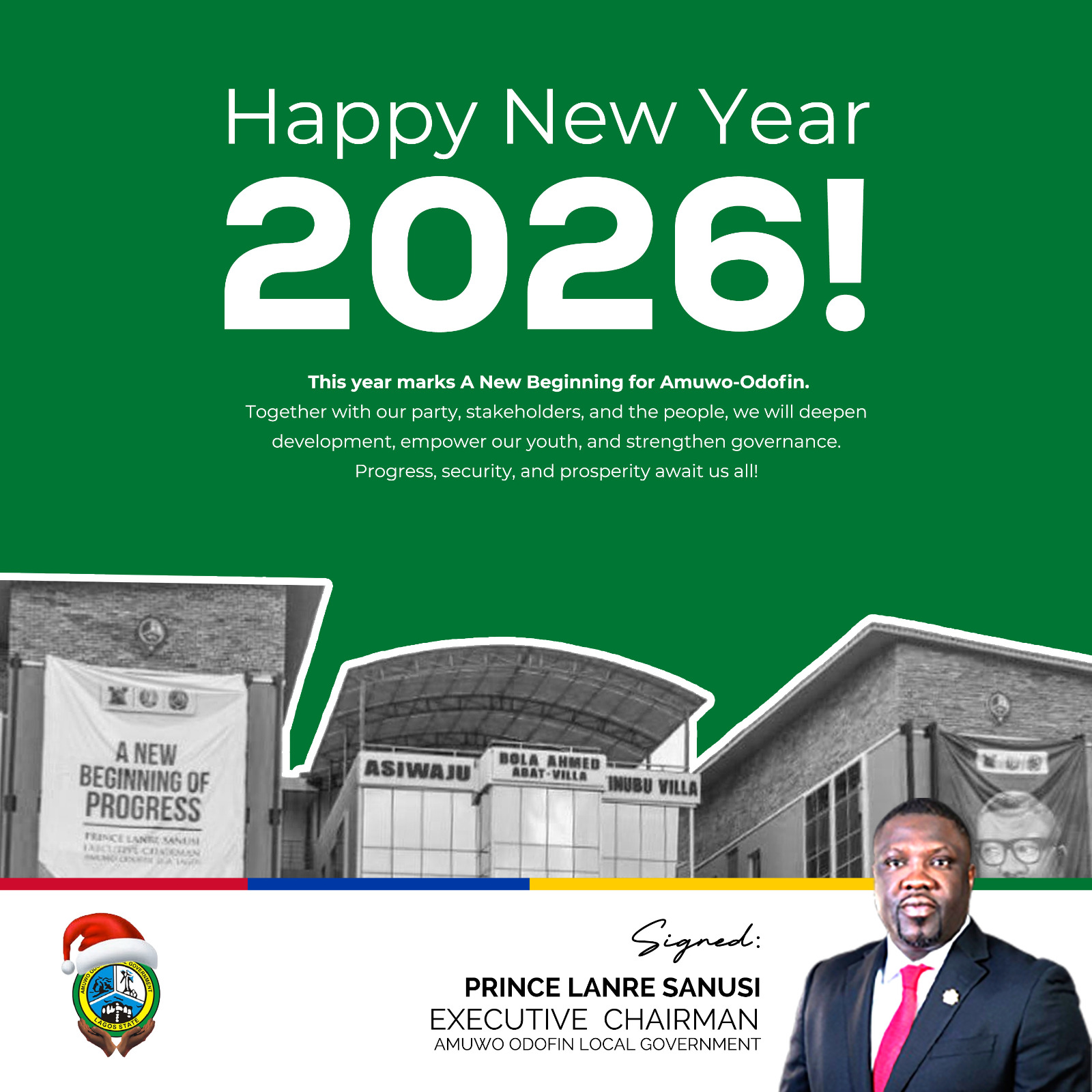 Sanusi Declares 2026 “A New Beginning” for Amuwo-Odofin, Pledges Inclusive Governance